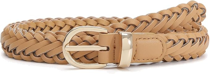 Thin Braided Belts for Women Classic Waist Belt Skinny Woven Strap for Jeans Pants Dress | Amazon (US)