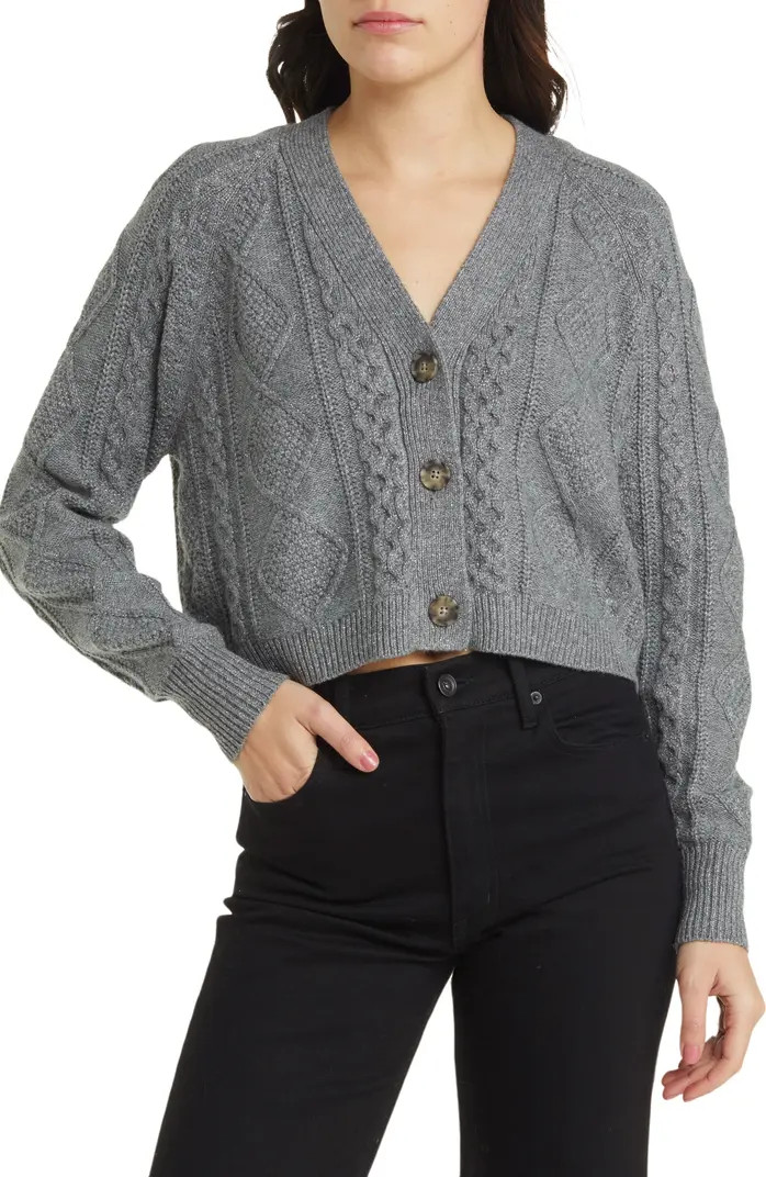 Cable Knit Crop Cardigan | Nordstrom