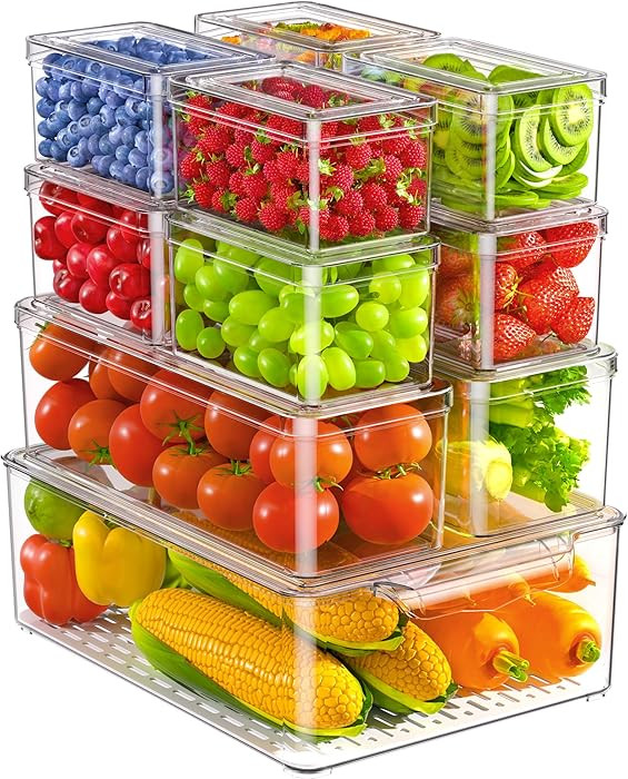 KEMETHY 11 Pack Refrigerator Organizers and Storage, Stackable Fridge Organizer Bins, BPA-Free Cl... | Amazon (US)