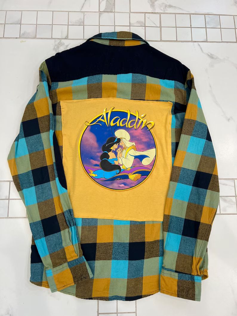 Aladdin Plaid Flannel, Disney Flannel, Disney Jacket, Walt Disney World Jacket, Jasmine and Aladd... | Etsy (US)