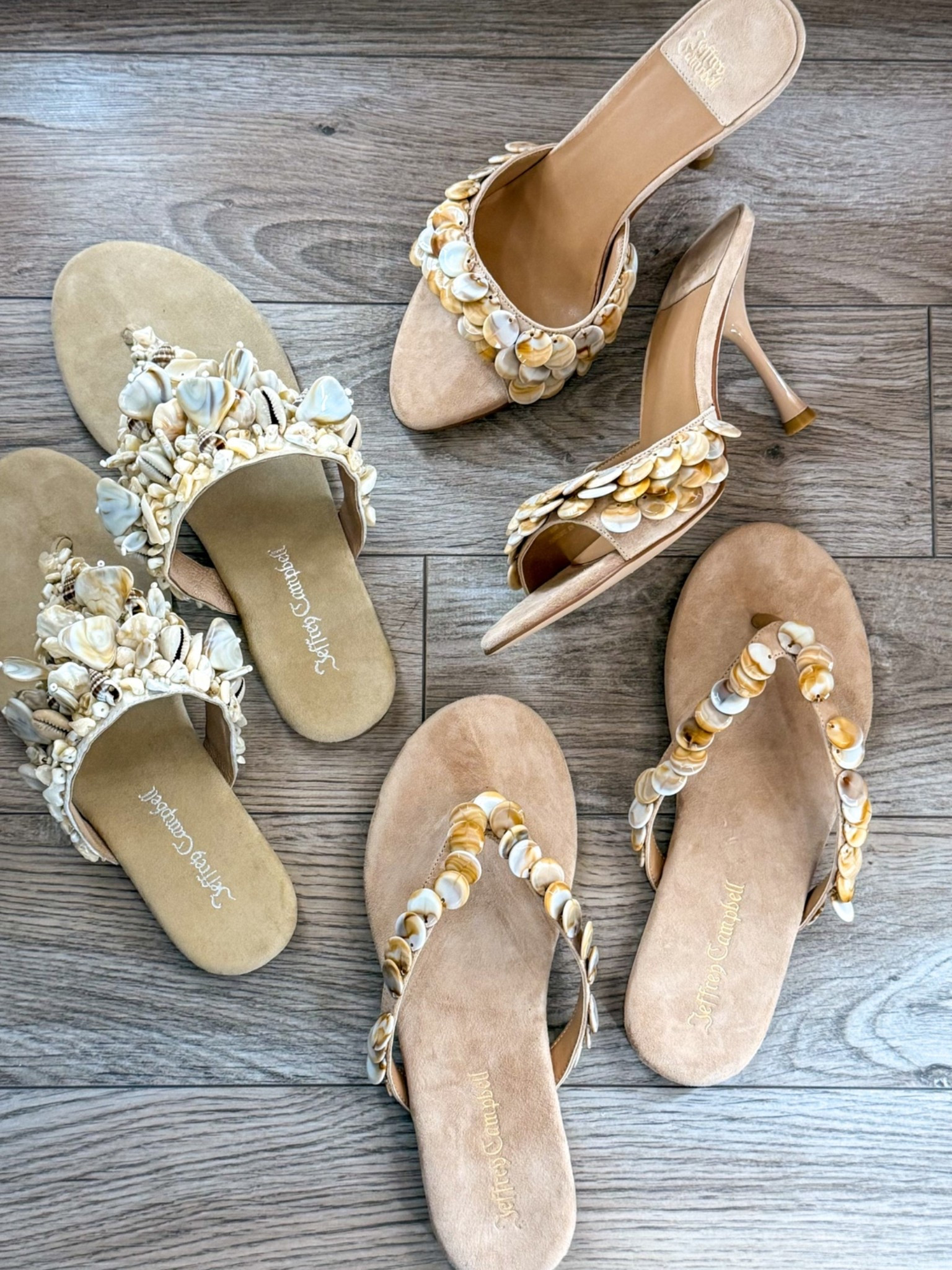 Vacation sandals 🌴🐚 loving the shell trend. These are all so comfy too! The flip flops run small, I grabbed a size 7.5 when I’m a 6.5. Other 2 I grabbed in 7!

#LTKTravel #LTKSwim #LTKSaleAlert