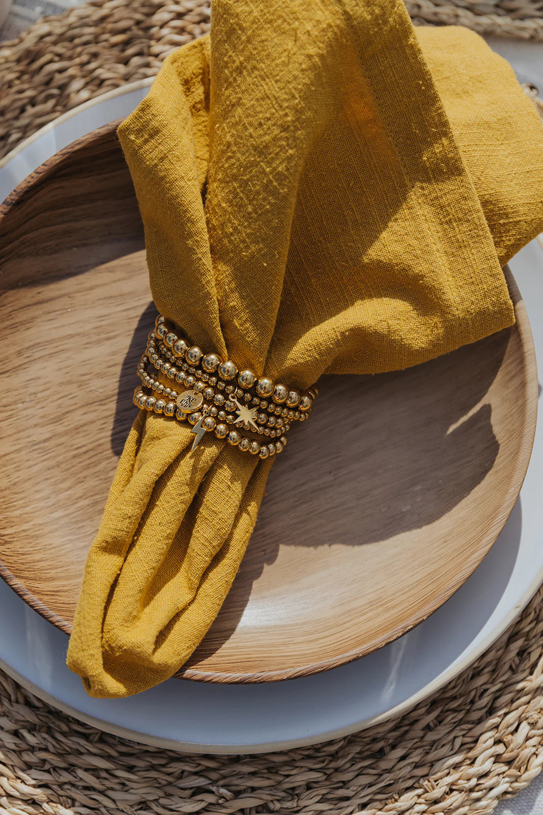 Ritzy 5 Piece 316L Stainless Steel Golden Bracelet Stack | KC Chic Designs