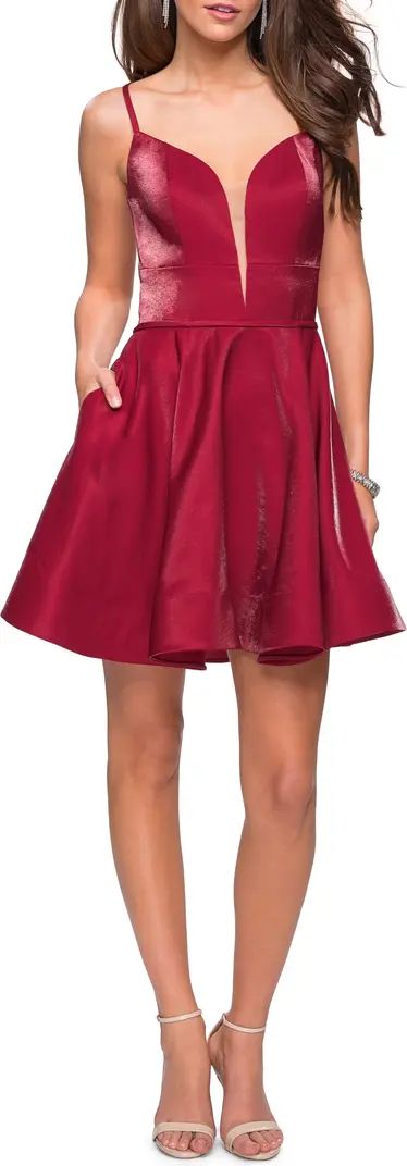 Satin Fit & Flare Cocktail Dress | Nordstrom