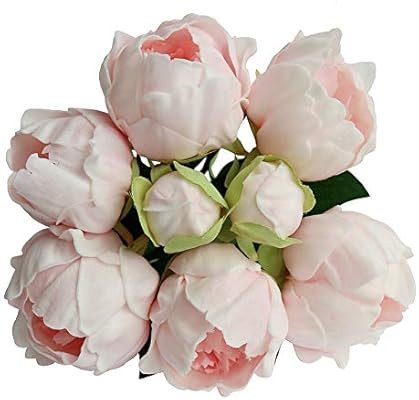 Elyjhyy Artificial Peony Flowers Fake Bouquets Real Touch Bunch for Wedding Bouquets Home Decor (... | Amazon (US)
