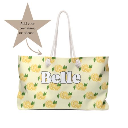 The cutest personalized lemon weekender tote bag ✨ This is the perfect Mothers Day Gift, and there are so many different options!! ☁️ Click below to shop 🤍 Follow me for daily finds!! #gift #etsy #totebag 

Mothers Day Gifts, Dress, Nashville Outfits, Wedding Guest Dress, Maternity, Mother’s Day, Taylor Swift Outfit, Country Concert, White Dress, Spring Dress, Gifts for mom, mom gifts, gifts for grandma, grandma gifts, nana gifts, mimi gifts, mama gifts, mommy gifts, pregnancy reveal, gifts for her, vacation outfits, resort wear, wedding guest, tote bag, personalized bag, weekend bag, travel bag, beach bag, cute bag, birthday gift, jeans, white dress, vacation outfit, Taylor swift concert, spring dress, travel outfit, maternity, swim, nursery, spring outfit, men’s spring outfit #LTKFestival #LTKBeautySale   #LTKxadidas #LTKFestival  

#LTKSeasonal #LTKmens #LTKU #LTKwedding #LTKshoecrush #LTKfit #LTKGiftGuide #LTKstyletip #LTKcurves #LTKunder100 #LTKsalealert #LTKswim #LTKfamily #LTKbump #LTKbeauty #LTKunder50 #LTKFind #LTKbrasil #LTKtravel #LTKaustralia