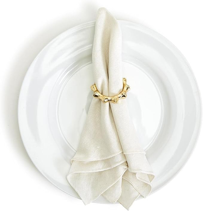 Amazon.com: Two's Company Set of 4 Golden Bamboo Napkin Rings : Home & Kitchen | Amazon (US)