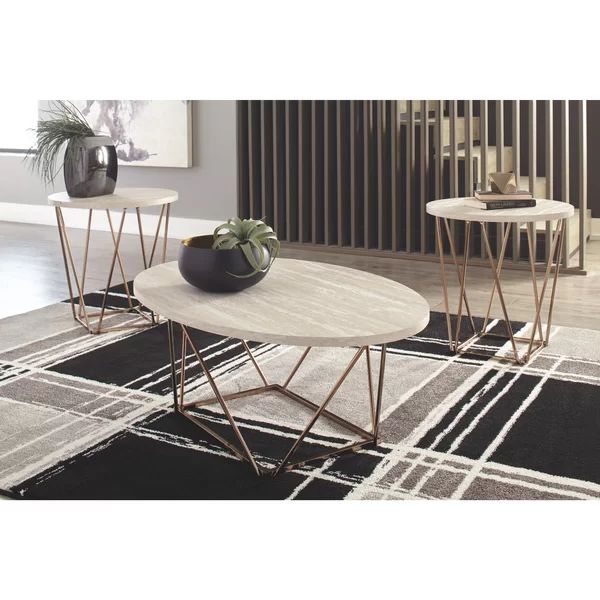 Lembo Two-Tone Occasional 3 Piece Coffee Table Set | Wayfair North America