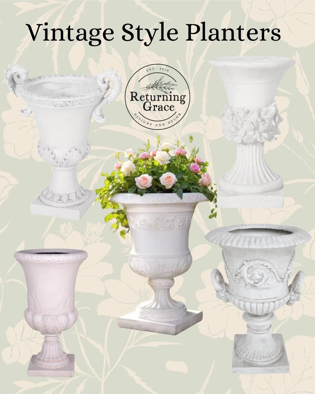 These Vintage Style Planters will add instant cottage charm to your garden! #planters #urns #vintagestyle

#LTKHome #LTKSeasonal