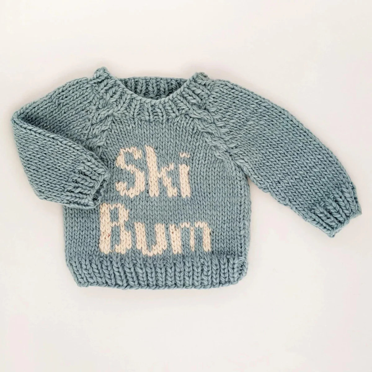 Ski Bum Crew Neck Knit Sweater, Surf | SpearmintLOVE