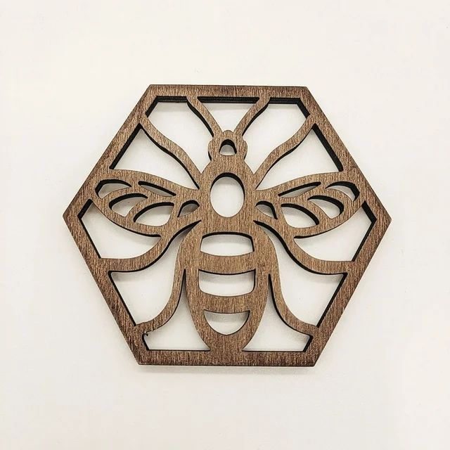 Sueyeuwdi Honeycomb Bee Wooden Decoration Creative Honeycomb Cup Cushion Pendant Multi Purpose Cr... | Walmart (US)