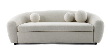 Curved Boucle Sofa Fabric | Manhattan Home Design
