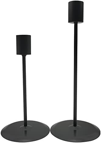 Candle Holders Set of 2, Candlesticks Holder, Taper Candle Holders, Iron Vintage Pillar Candle Holde | Amazon (US)