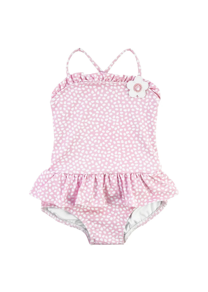 Polka Dot Swimsuit With Flower | Florence Eiseman