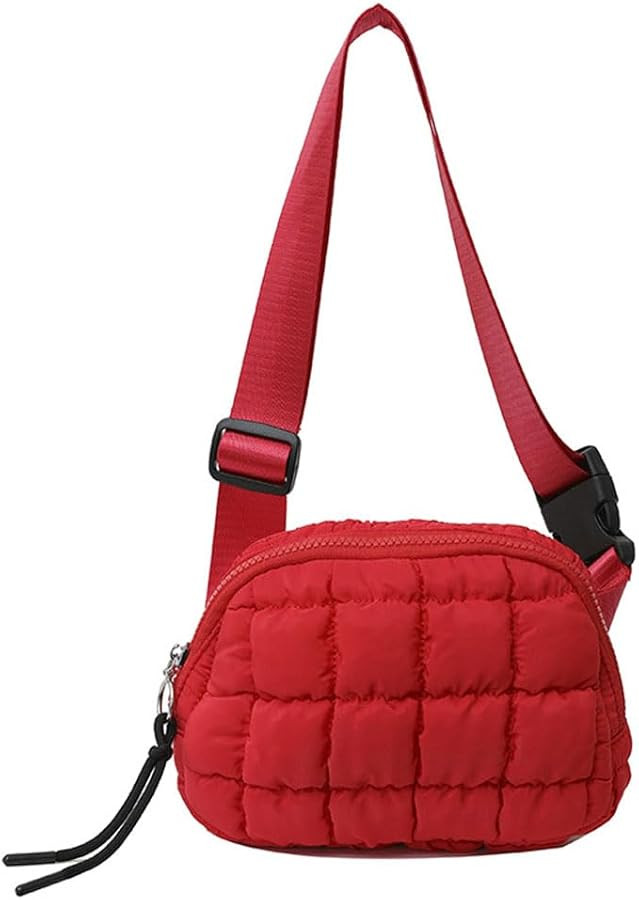 Mini Quilted Puffer Crossbody Bags for Women Puff Chest Belt Bag Fanny Pack Puffy Shoulder Bag Bu... | Amazon (US)