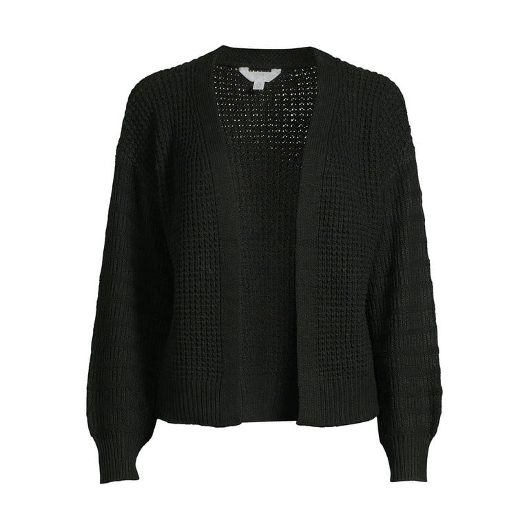 Time and Tru Women's Waffle Knit Cardigan - Walmart.com | Walmart (US)