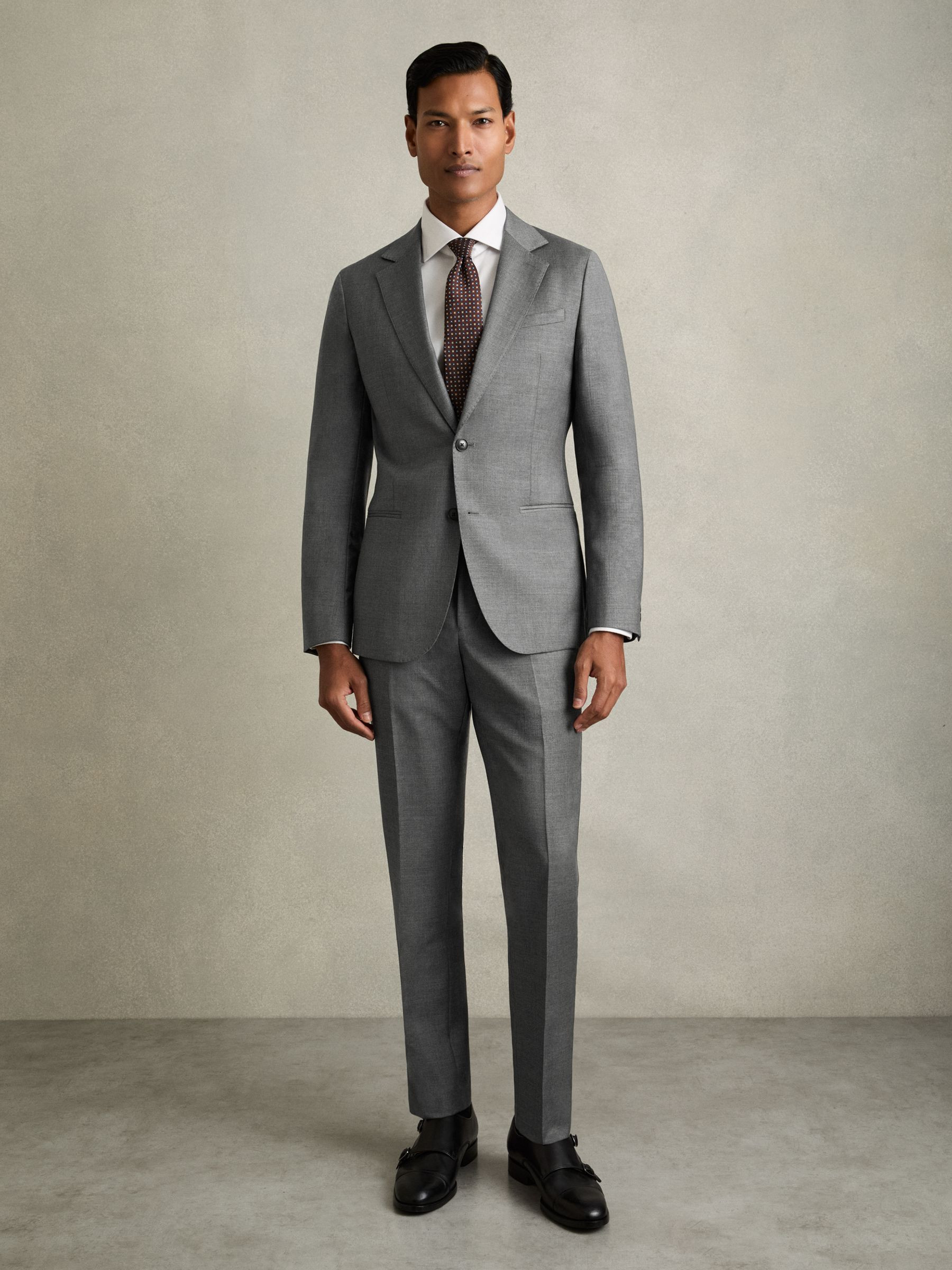 Reiss Modern Slim-Fit Wool Suit Trousers in Grey - REISS | Reiss UK