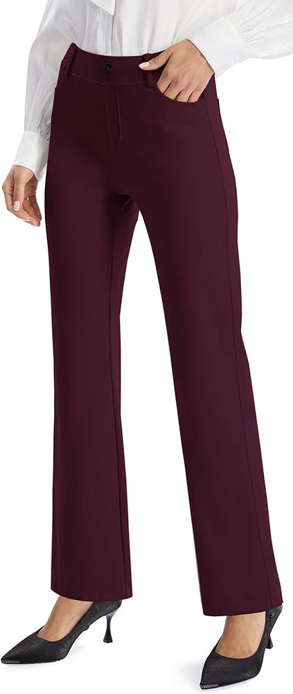AFITNE Women's 2024 Fall Yoga Dress Pants Stretchy Work Slacks Straight Leg Business Office Casua... | Amazon (US)