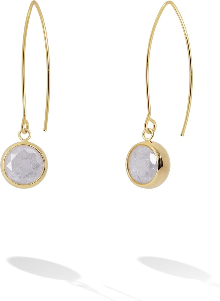 Statement Long Gold Circle Dangling Earrings for Women Lightweight Coin Geometric Flat Brushed Ho... | Amazon (US)