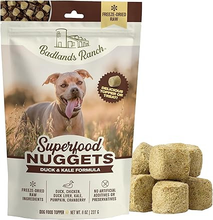 BADLANDS RANCH Superfood Nuggets – Freeze-Dried Raw Dog Treat & Food Topper, Nutrient-Dense Duc... | Amazon (US)
