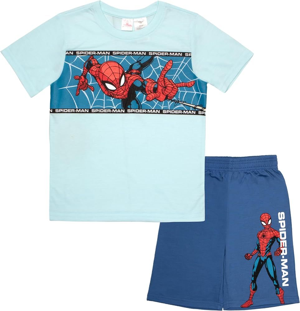Marvel Avengers Superheroes Boys Short Sleeve T-Shirt and Shorts Set, 2-Piece Superhero Outfit Bu... | Amazon (US)