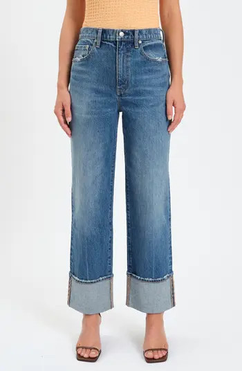 Eastside High Waist Cuff Crop Straight Leg Jeans | Nordstrom Rack