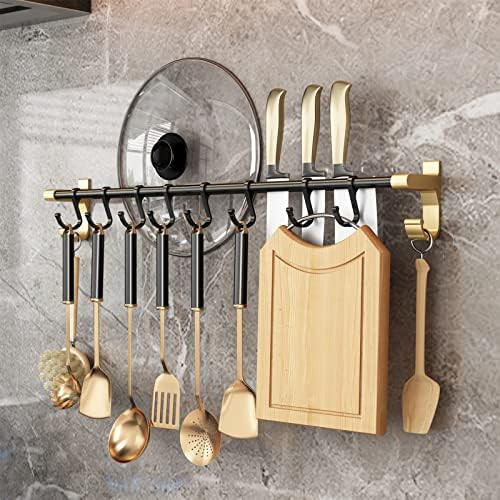 24HOCL Upgraded 24 Inch Pots and Pans Hanging Rack, Kitchen Hanging Rail with 9 Pcs Noiseless Sli... | Amazon (US)