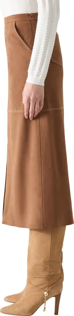 Lancy Faux Suede Midi Skirt | Nordstrom