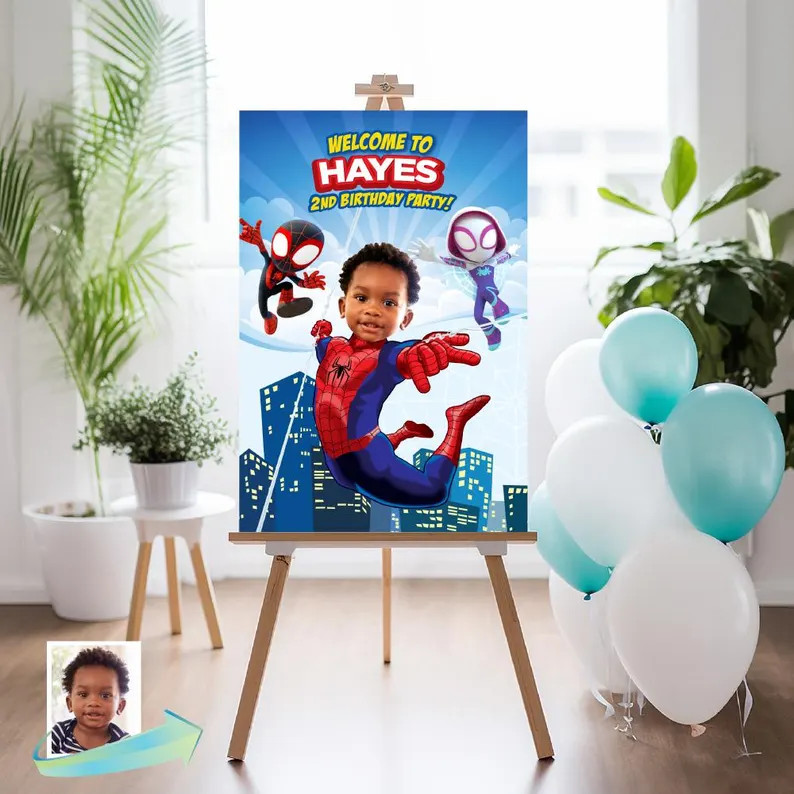 Custom Spidey Birthday Welcome Sign: Personalized Party Decoration (digital Download). 2049 - Ets... | Etsy (US)
