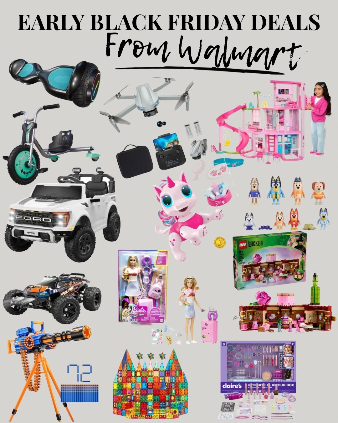 Moms… this is not a drill. Walmarts Early Black Friday deals WILL disappear. 

Hoverboards, Barbie Dream House, Bluey, Wicked, all the hits. I rounded up the best deals so you can get ahead of Santa’s list before things sell out. 

#walmartfinds #earlyblackfriday #giftideas #kidstoys 

#LTKGiftGuide #LTKCyberWeek #LTKSaleAlert