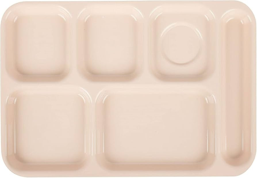 G.E.T. 6 Compartment School Cafeteria Tray, Right Handed, 14.25" x 9.75", Tan (4 Pack) | Amazon (US)