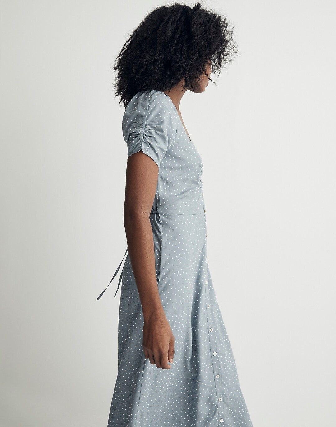 Leedra Button-Front Midi Dress in Dot | Madewell
