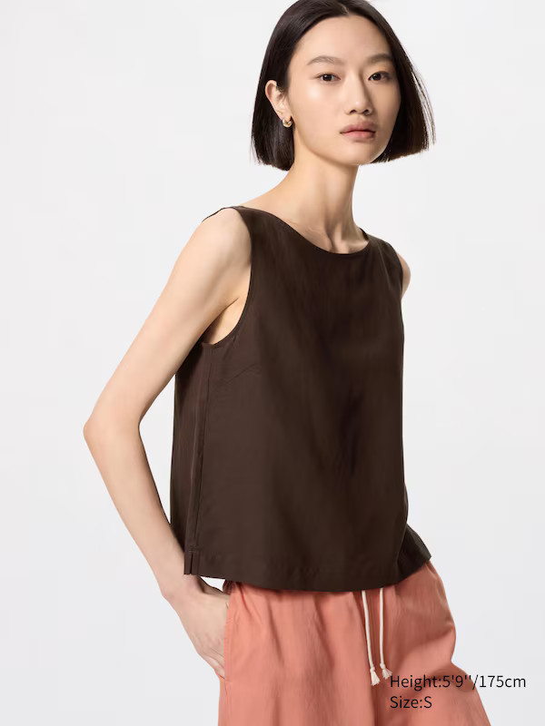 Linen Blend Blouse (Sleeveless) | UNIQLO (UK)