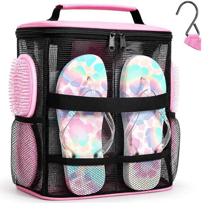 Mesh Shower Caddy,Portable Hanging Travel Toiletry Bag Dorm Room Essentials for College Students ... | Amazon (US)