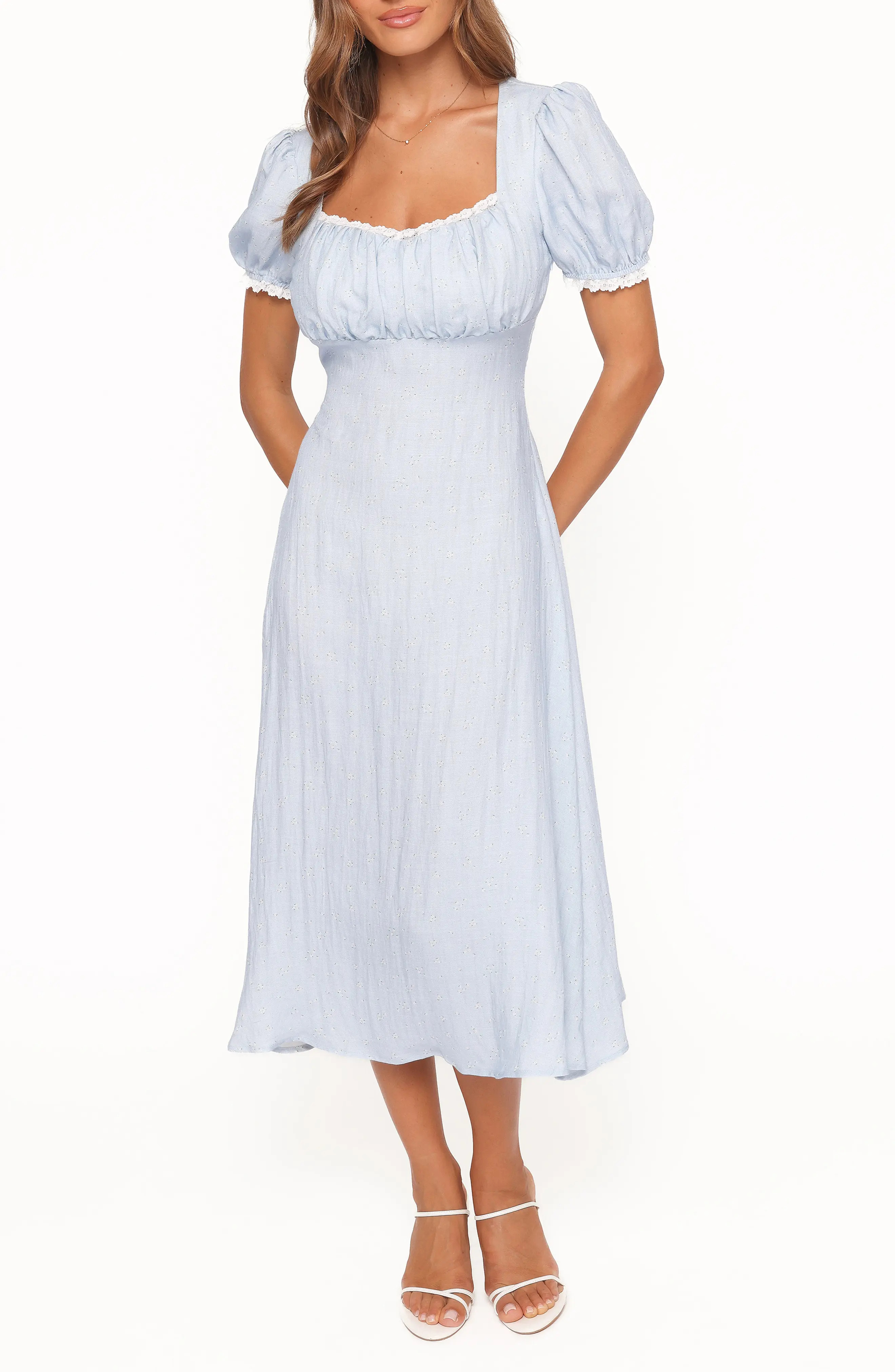 Francine Floral Puff Sleeve Midi Dress (Women) | Nordstrom | Nordstrom