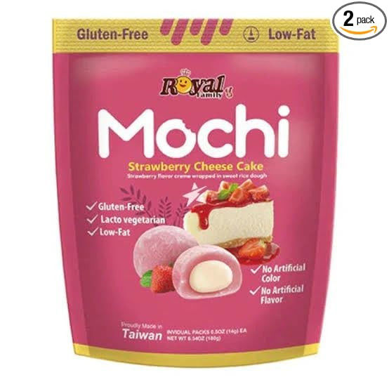 Royal Family Mochi, Strawberry Cheesecake Flavor, (2 Pack 12.7 oz) – Gluten-Free, Low-Fat, Lact... | Amazon (US)