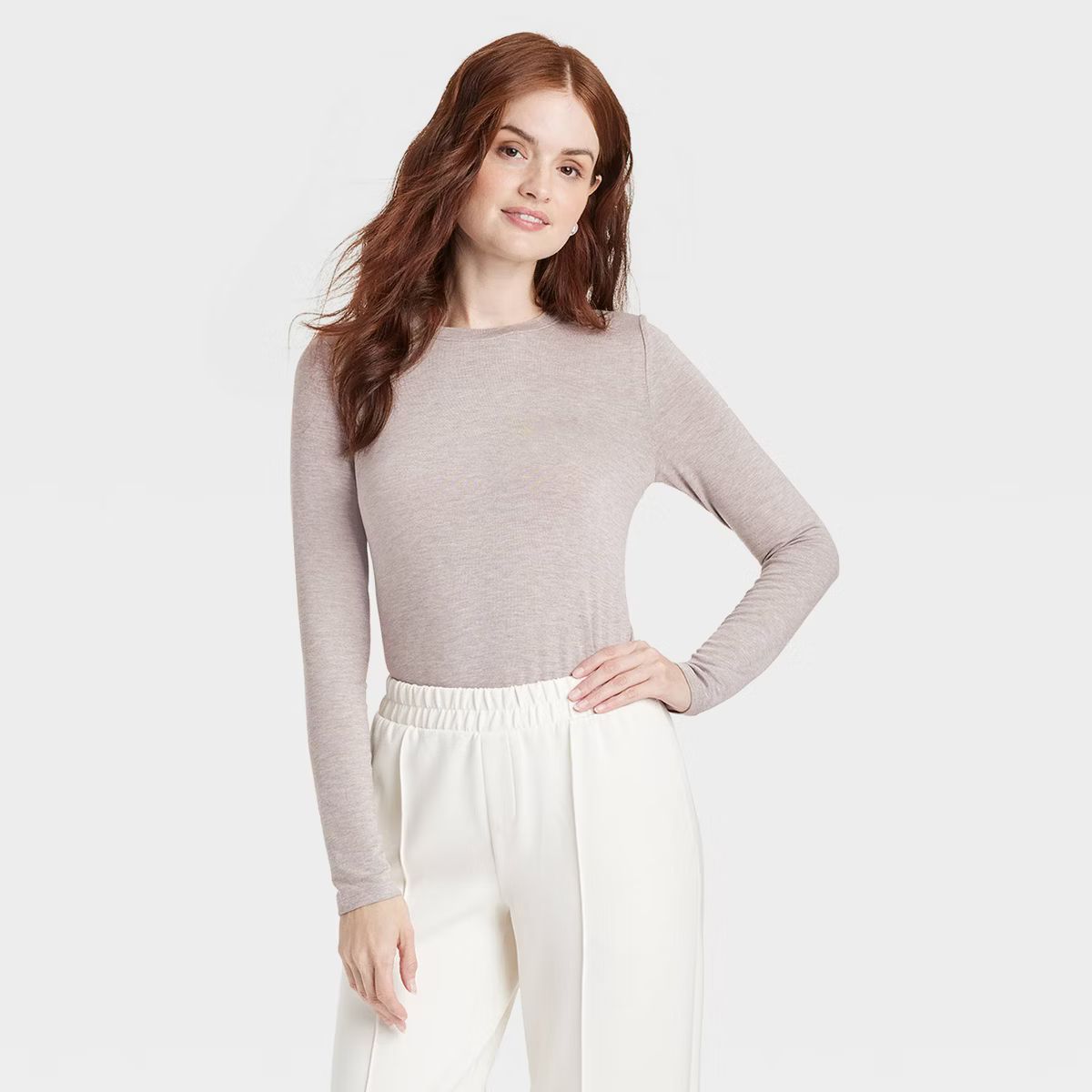 Women's Long Sleeve Brushed Knit T-Shirt - A New Day™ | Target