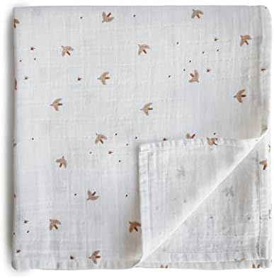 mushie Muslin Baby Swaddle Blanket | 100% Organic Cotton (Sparrow) | Amazon (US)