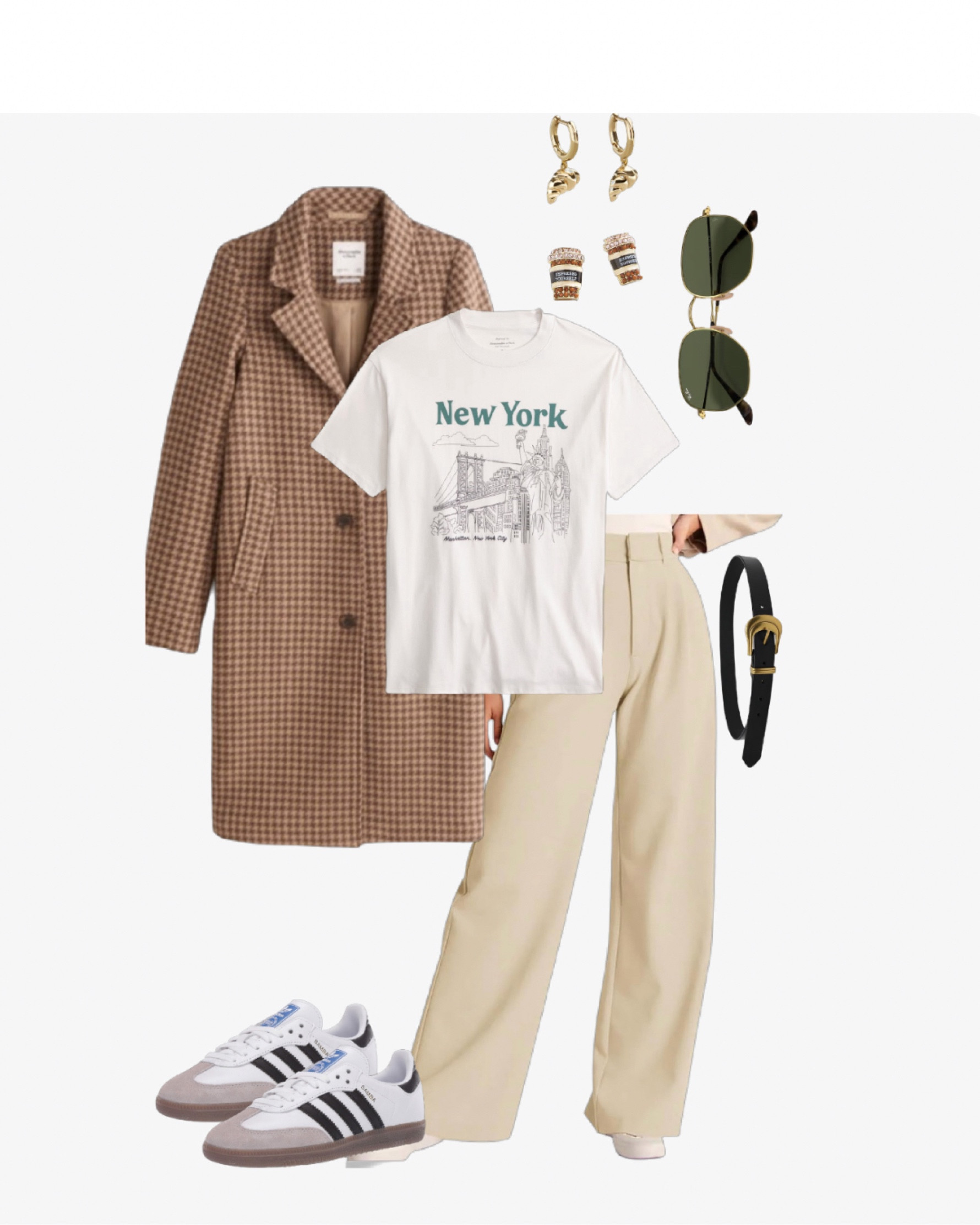 Casual chic weekend outfit! Brunch, shopping, coffee date, anything - trousers paired with a graphic tee and adidas sambas = the perfect outfit for a cold spring day!

#LTKfindsunder50 #LTKSeasonal #LTKstyletip