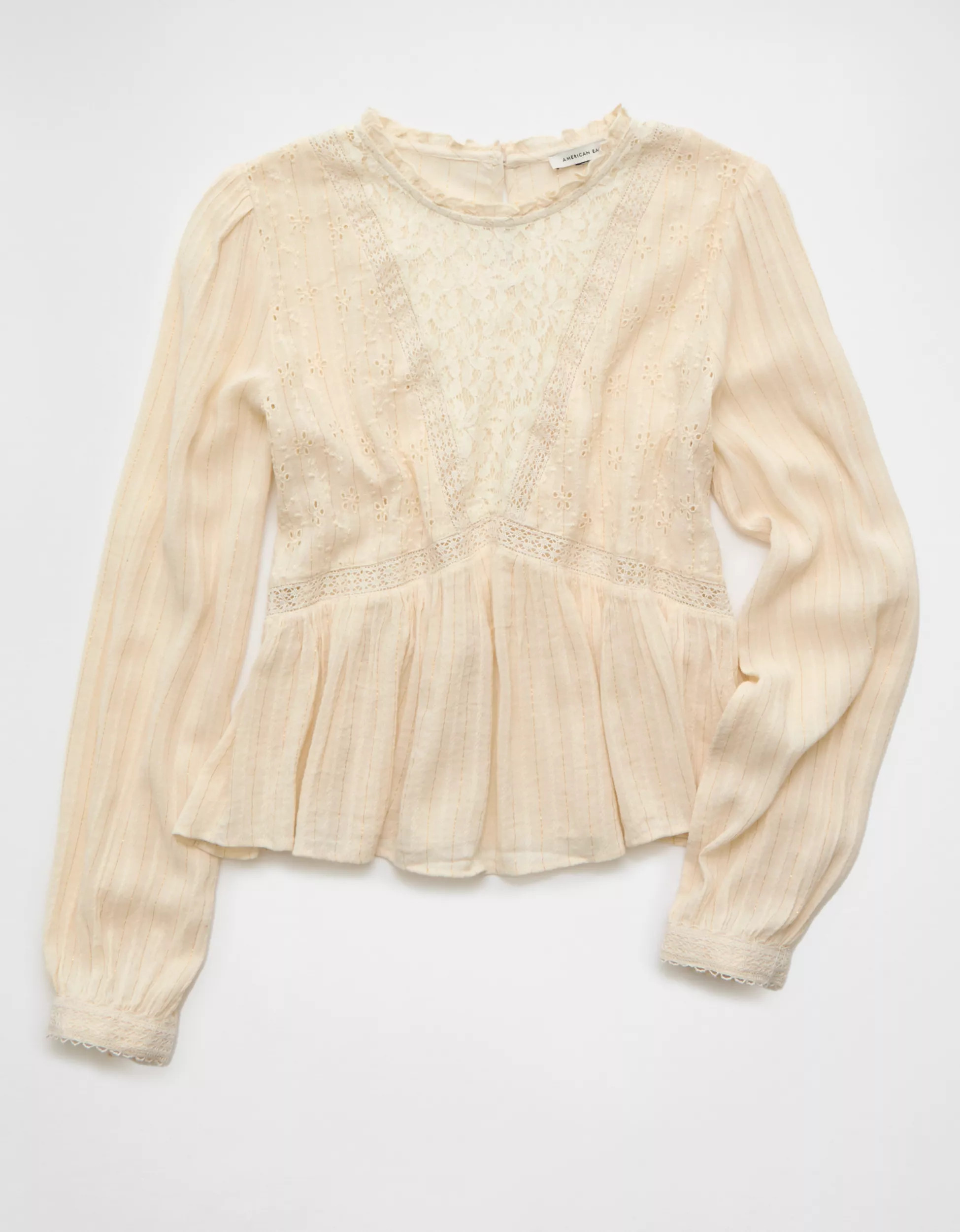AE High Neck Lace Blouse | American Eagle Outfitters (US & CA)
