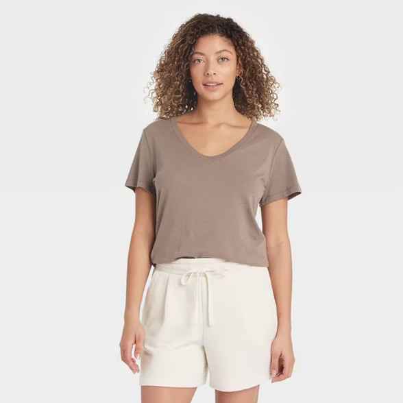 Women's Short Sleeve V-Neck T-Shirt - A New Day™ | Target