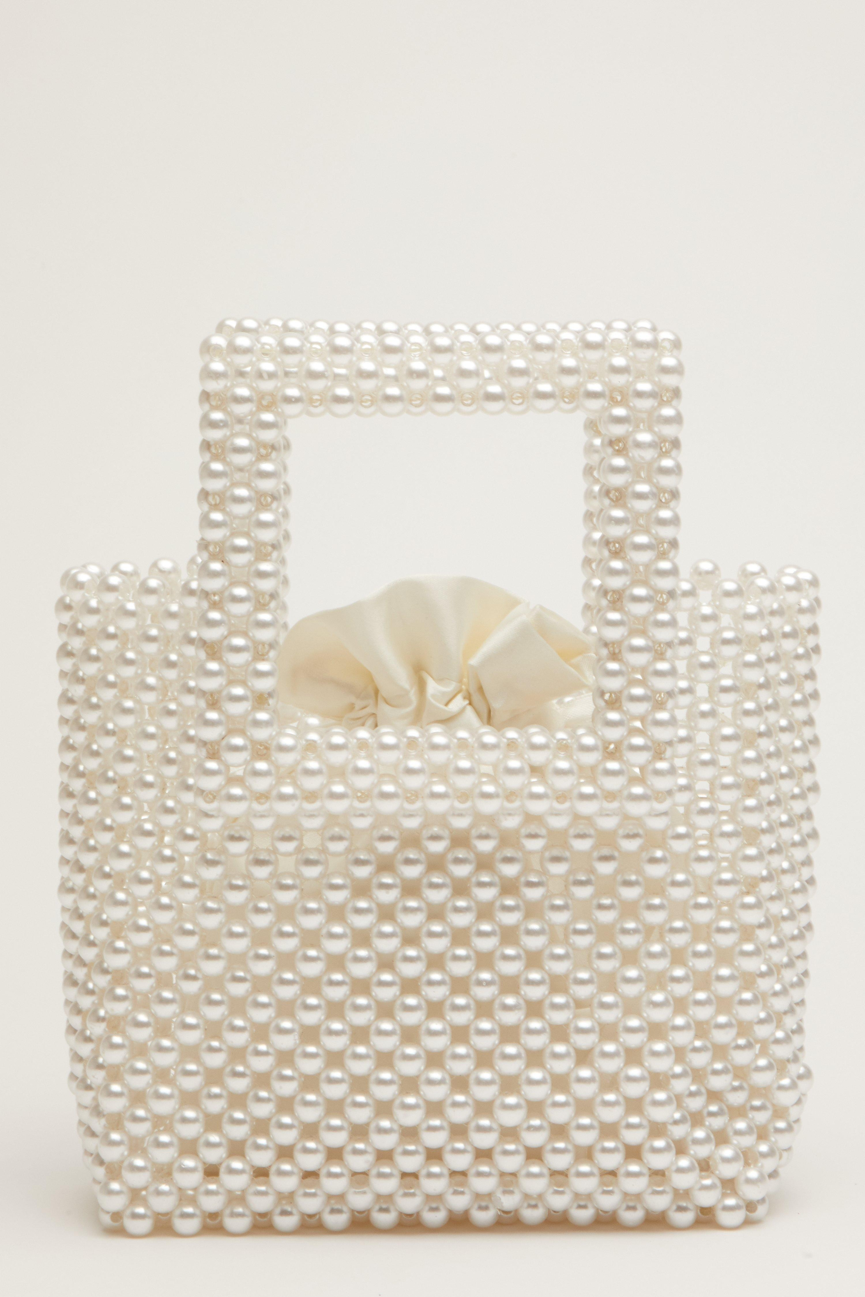 Bridal Cream Pearl Handbag | Quiz Clothing (UK)