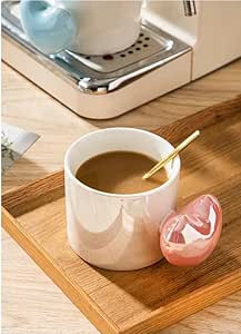 Amazon.com: Heart Handle Pearl White Ceramic Tea Coffee Milk Mug (Pink) : Home & Kitchen | Amazon (US)