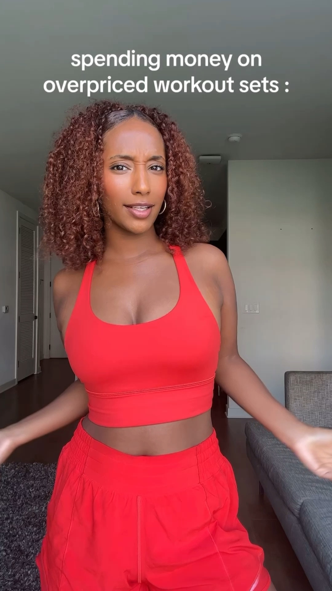 red matching lululemon set