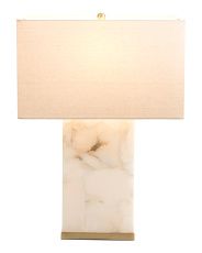 25.25in Rectangle Alabaster Table Lamp | Marshalls