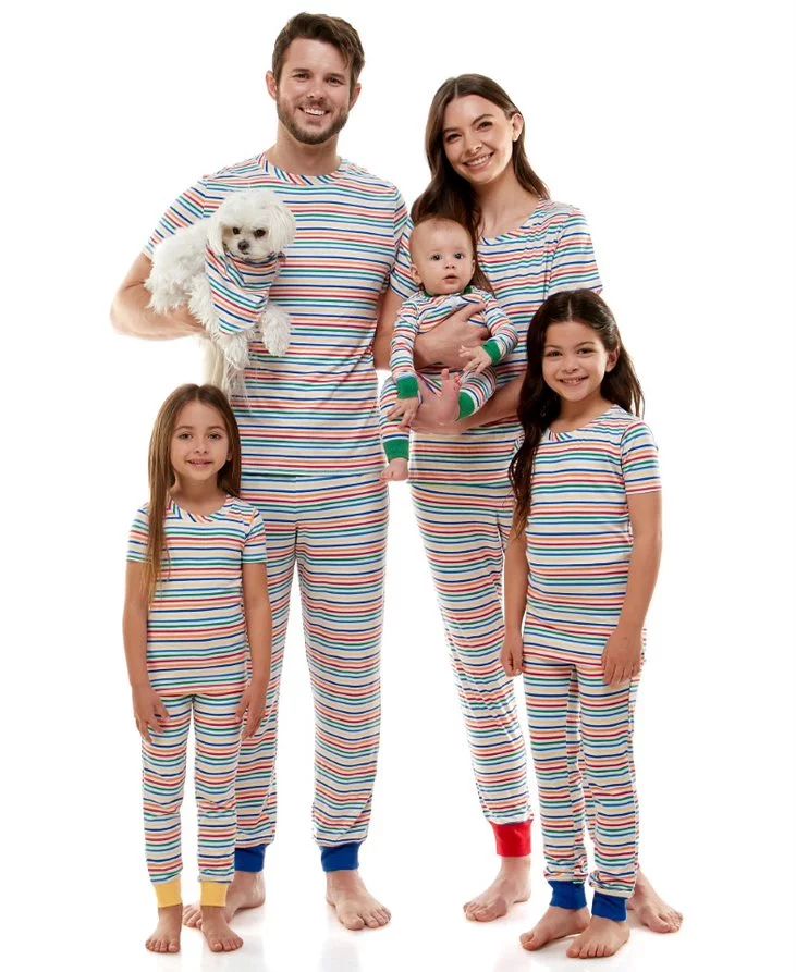 Derek Heart Men’s Multi Stripe Matching Family Pajamas Sleepwear Set, 2-Piece, Sizes S-2XL - Wa... | Walmart (US)