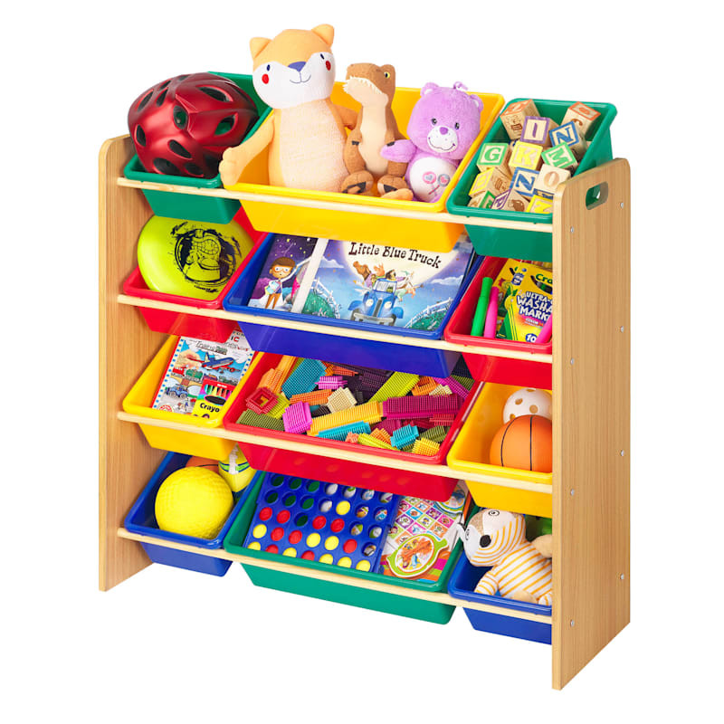 Kids 12 Bin Toy Organizer/Primary Color Bins | At Home