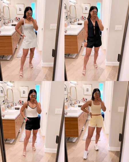Recent Abercrombie order! Everything runs TTS, wearing a size small in everything, size 4 in linen shorts! Use code AFTIA for 20% off!

#LTKstyletip #LTKfitness #LTKfindsunder50