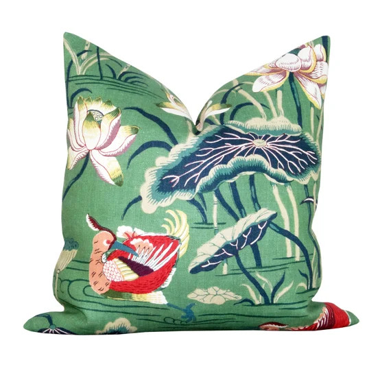 Pillow cover Lotus Garden Jade floral Spark Modern pillow | Etsy | Etsy (US)