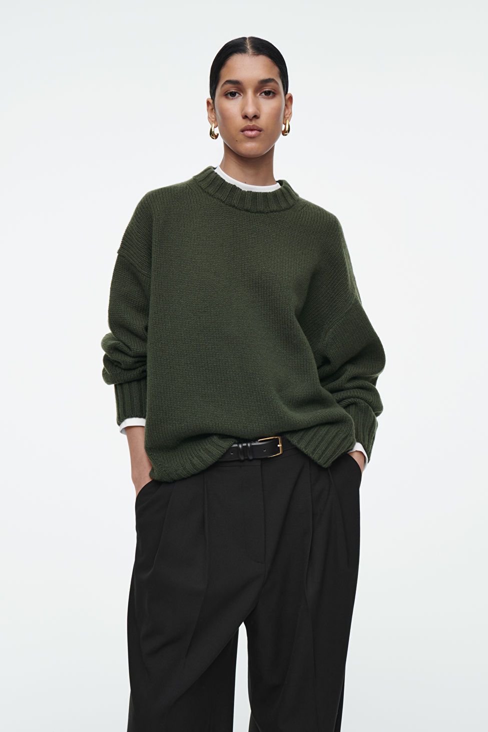 CHUNKY PURE CASHMERE CREW-NECK SWEATER | COS (US)