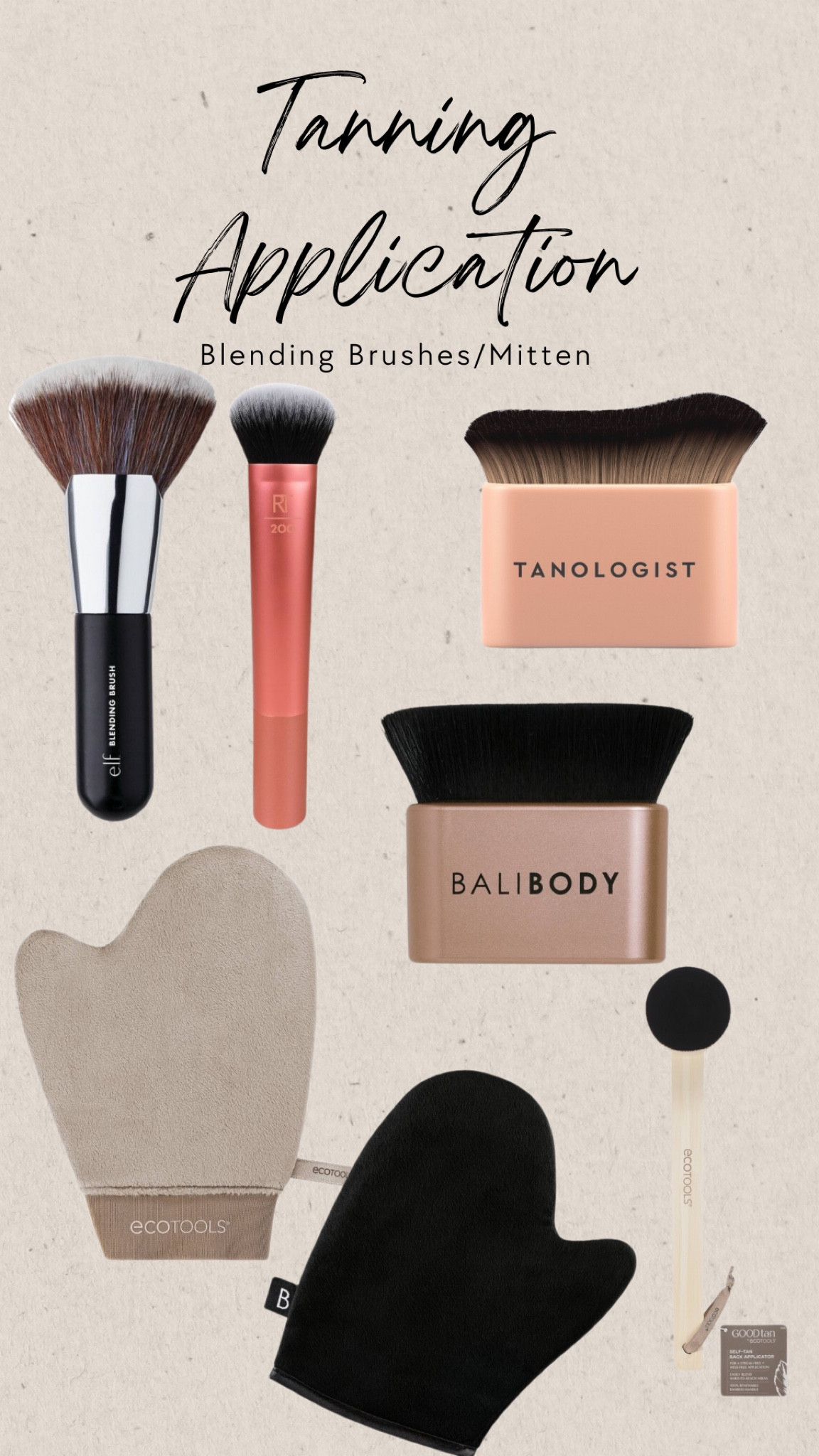 I always use a mitten to apply self tanner on my body and use a makeup brush/blending brush for my hands, feet, and face! 

#LTKxTarget #LTKbeauty